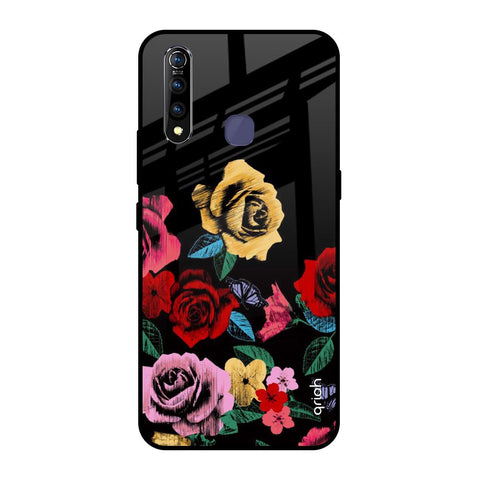 Floral Decorative Vivo Z1 Pro Glass Back Cover Online