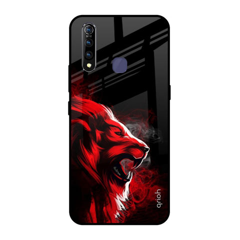 Red Angry Lion Vivo Z1 Pro Glass Back Cover Online