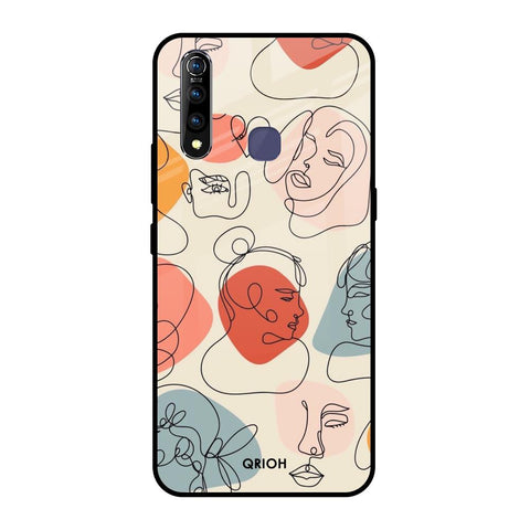 Abstract Faces Vivo Z1 Pro Glass Back Cover Online
