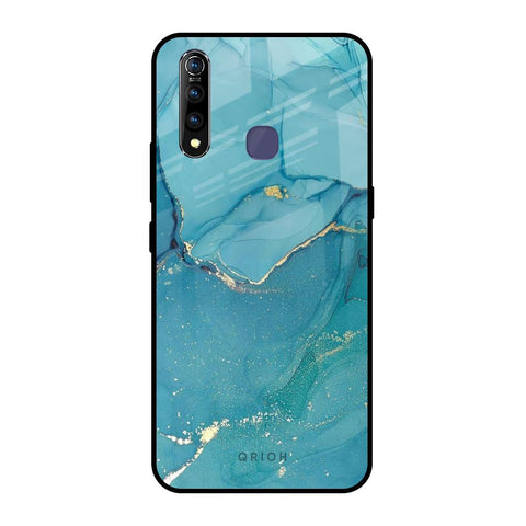Blue Golden Glitter Vivo Z1 Pro Glass Back Cover Online