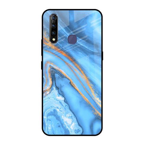 Vibrant Blue Marble Vivo Z1 Pro Glass Back Cover Online