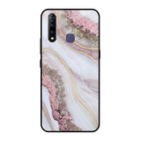 Pink & Gold Gllitter Marble Vivo Z1 Pro Glass Back Cover Online