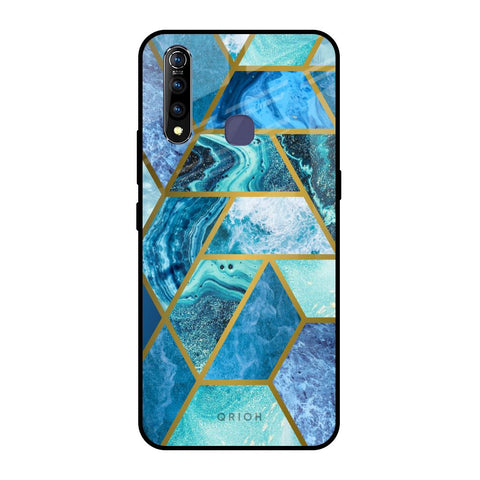 Turquoise Geometrical Marble Vivo Z1 Pro Glass Back Cover Online