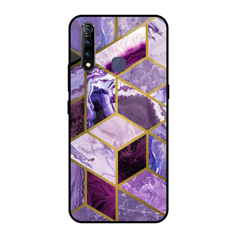 Purple Rhombus Marble Vivo Z1 Pro Glass Back Cover Online