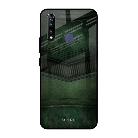 Green Leather Vivo Z1 Pro Glass Back Cover Online