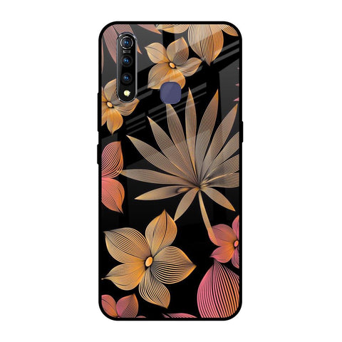 Lines Pattern Flowers Vivo Z1 Pro Glass Back Cover Online