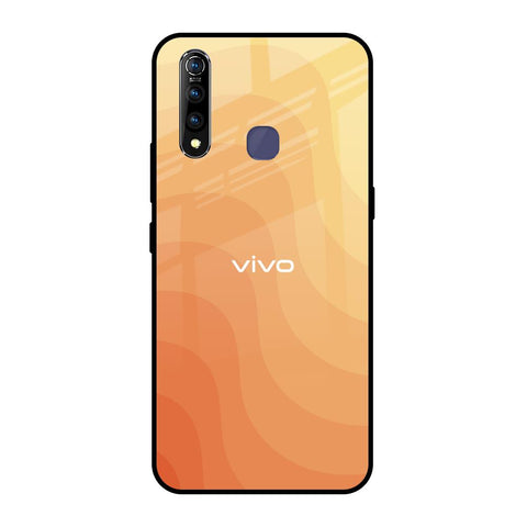 Orange Curve Pattern Vivo Z1 Pro Glass Back Cover Online