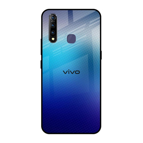 Blue Rhombus Pattern Vivo Z1 Pro Glass Back Cover Online