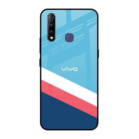 Pink & White Stripes Vivo Z1 Pro Glass Back Cover Online