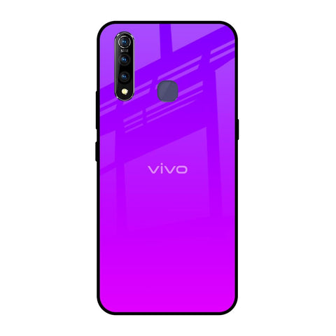Purple Pink Vivo Z1 Pro Glass Back Cover Online