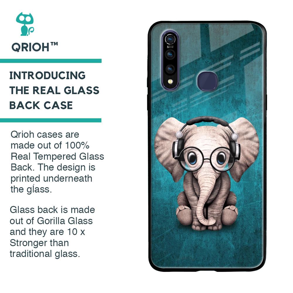 Adorable Baby Elephant Glass Case For Vivo Z1 Pro