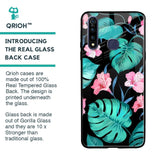 Tropical Leaves & Pink Flowers Glass case for Vivo Z1 Pro