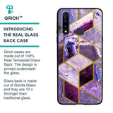 Purple Rhombus Marble Glass Case for Vivo Z1 Pro
