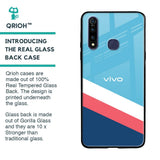 Pink & White Stripes Glass Case For Vivo Z1 Pro