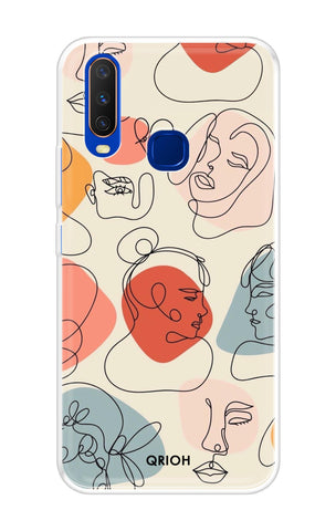 Abstract Faces Vivo Y12 Back Cover