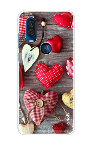 Valentine Hearts Motorola One Vision Back Cover