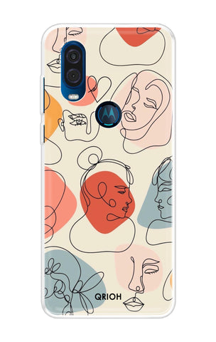 Abstract Faces Motorola One Vision Back Cover