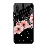 Floral Black Band Xiaomi Mi A3 Glass Back Cover Online