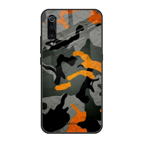 Camouflage Orange Xiaomi Mi A3 Glass Back Cover Online