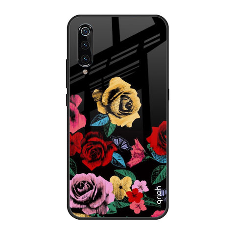 Floral Decorative Xiaomi Mi A3 Glass Back Cover Online