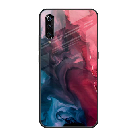 Blue & Red Smoke Xiaomi Mi A3 Glass Back Cover Online