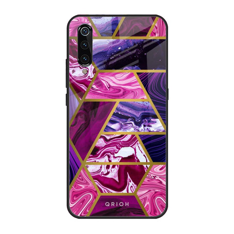 Electroplated Geometric Marble Xiaomi Mi A3 Glass Back Cover Online