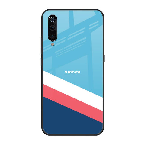Pink & White Stripes Xiaomi Mi A3 Glass Back Cover Online