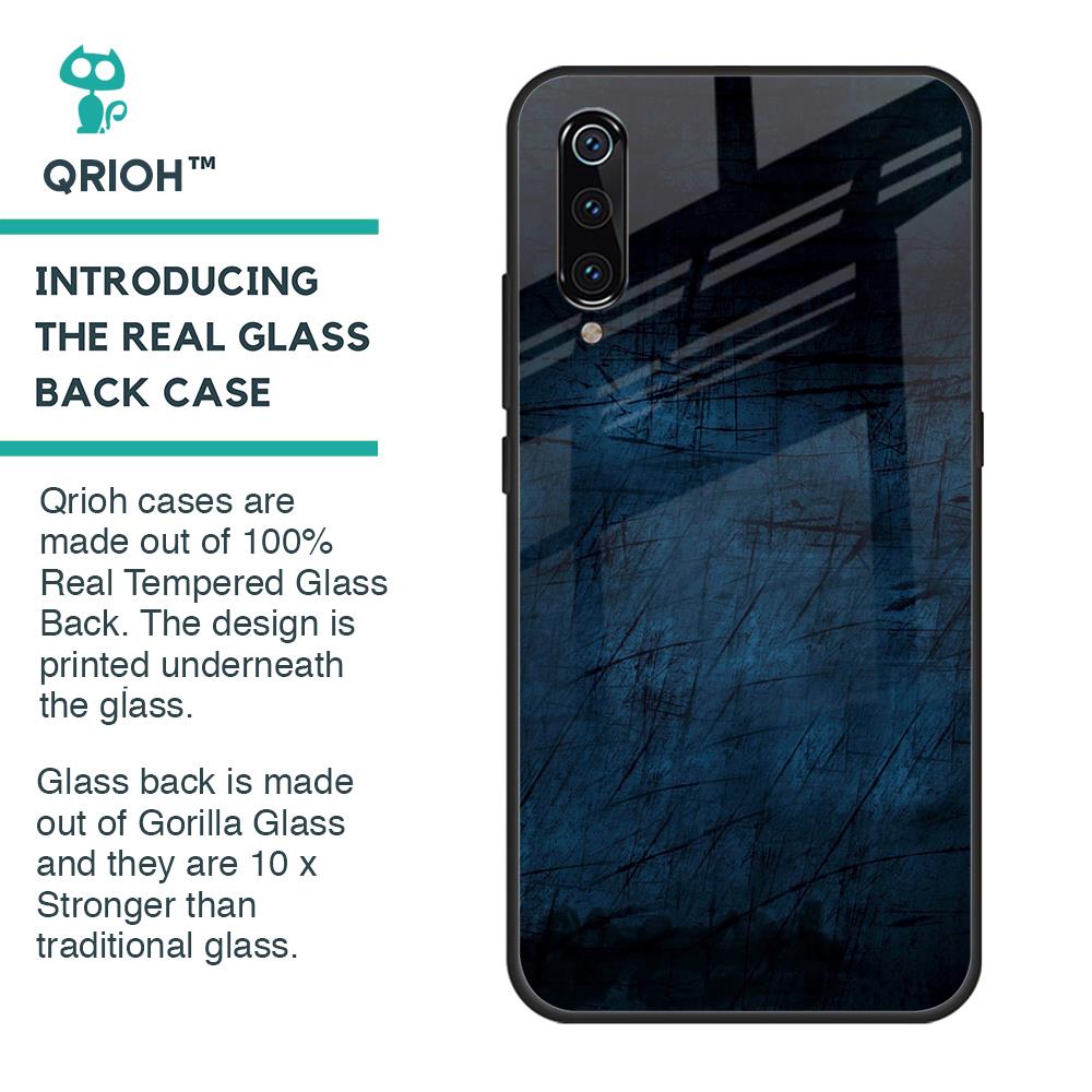 Dark Blue Grunge Glass Case for Xiaomi Mi A3