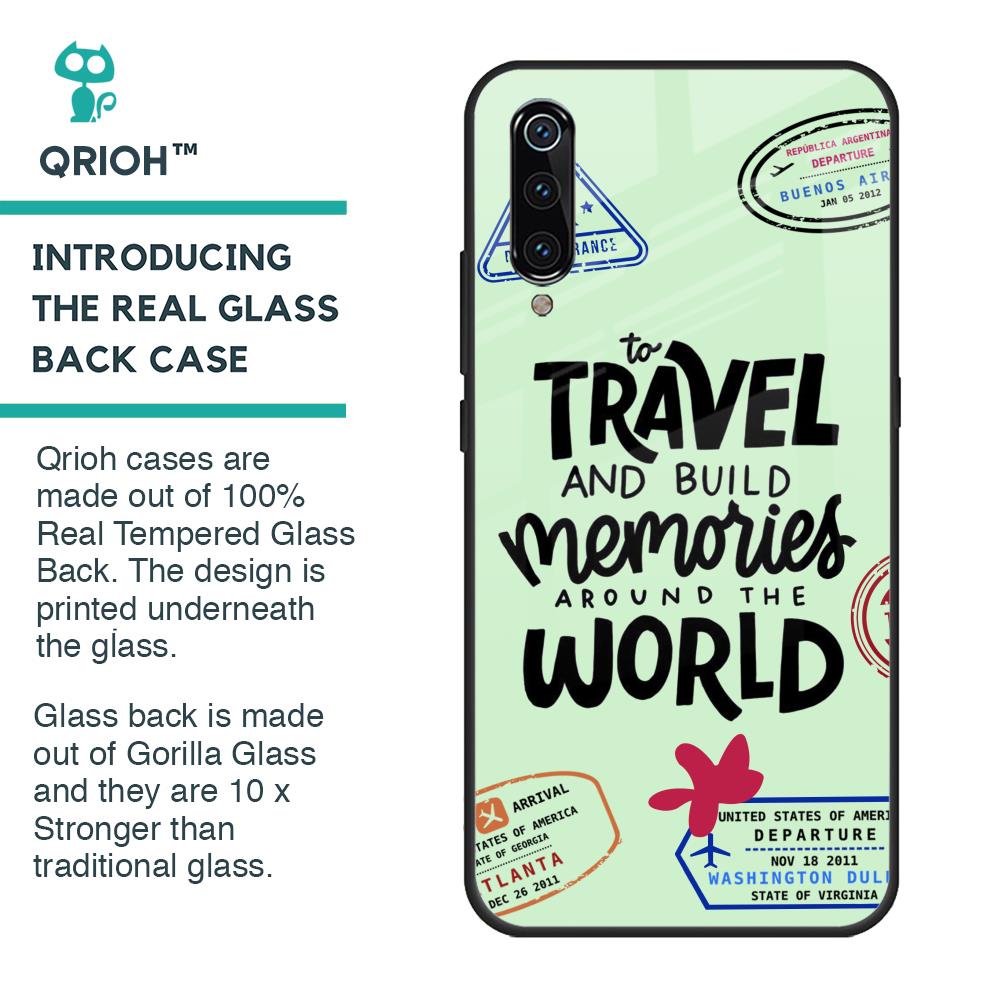 Travel Stamps Glass Case for Xiaomi Mi A3