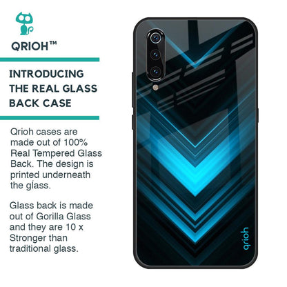 Vertical Blue Arrow Glass Case For Xiaomi Mi A3