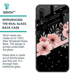 Floral Black Band Glass Case For Xiaomi Mi A3