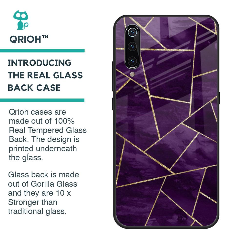Geometric Purple Glass Case For Xiaomi Mi A3