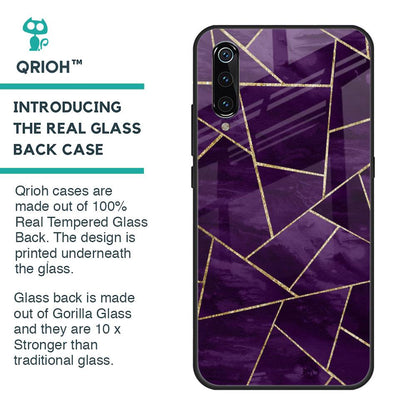Geometric Purple Glass Case For Xiaomi Mi A3