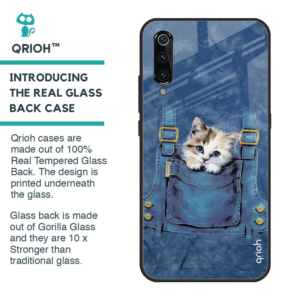 Kitty In Pocket Glass Case For Xiaomi Mi A3