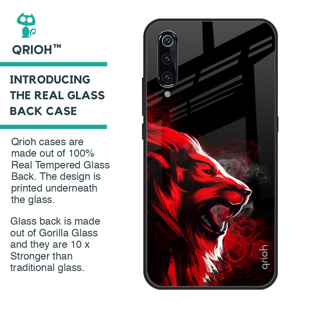 Red Angry Lion Glass Case for Xiaomi Mi A3