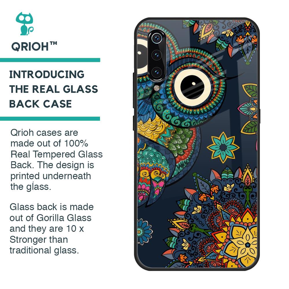 Owl Art Glass Case for Xiaomi Mi A3