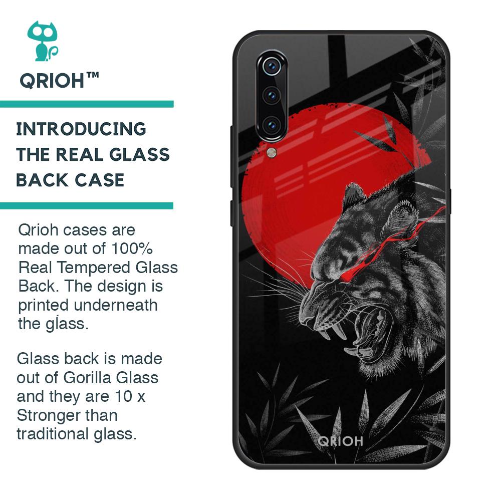 Red Moon Tiger Glass Case for Xiaomi Mi A3