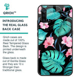 Tropical Leaves & Pink Flowers Glass case for Xiaomi Mi A3