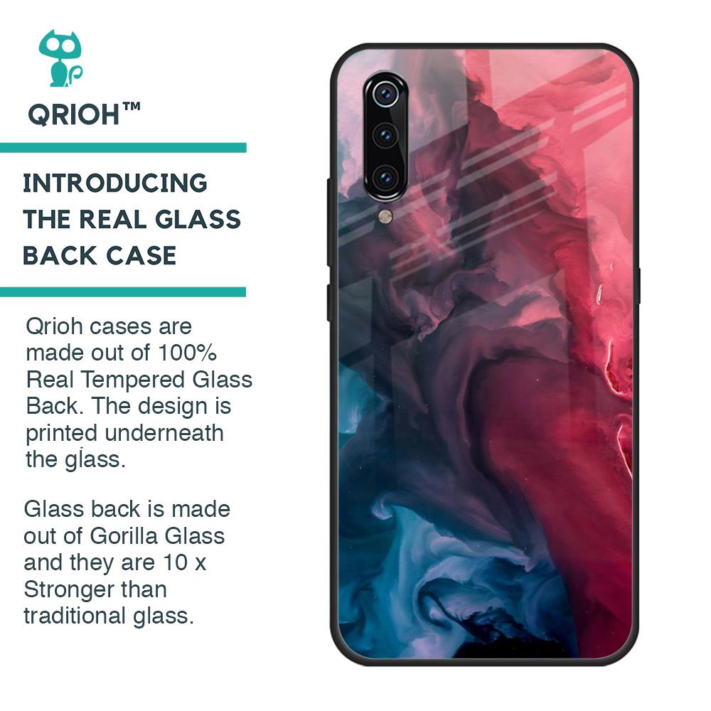 Blue & Red Smoke Glass Case for Xiaomi Mi A3