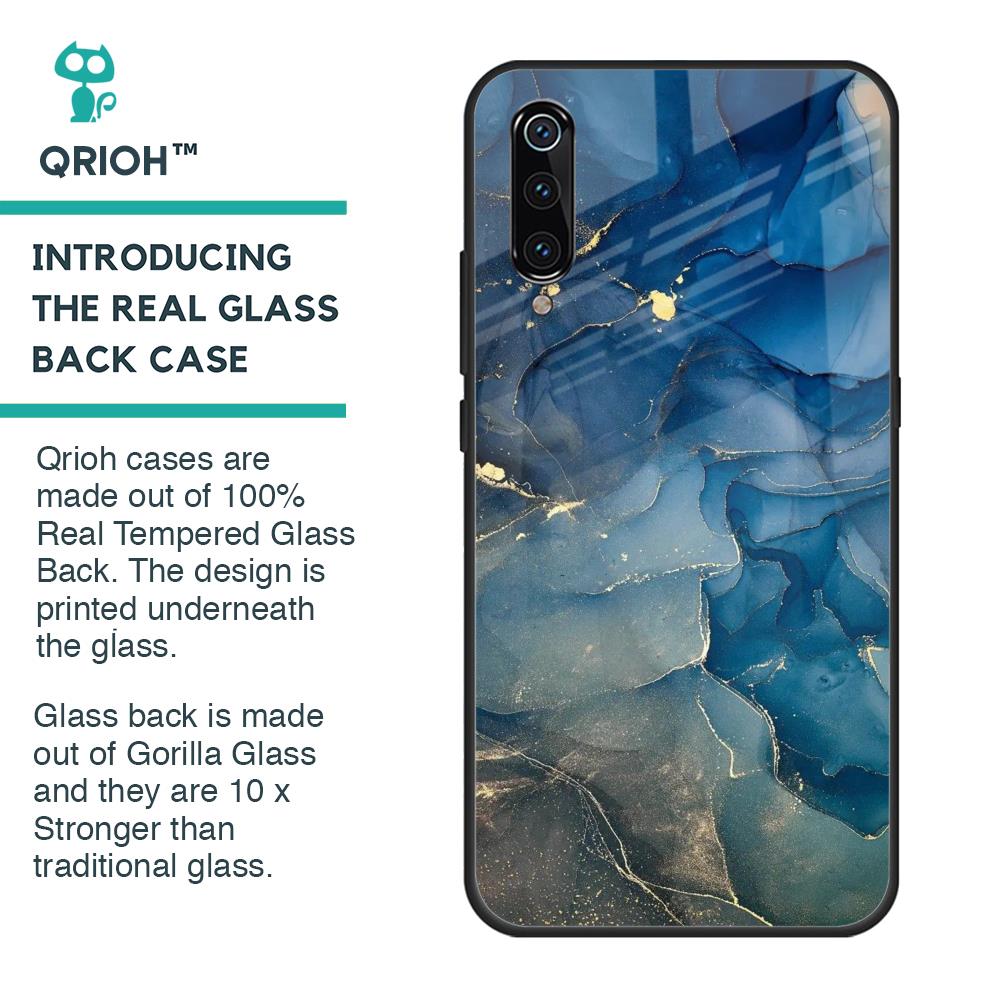 Blue Cool Marble Glass Case for Xiaomi Mi A3