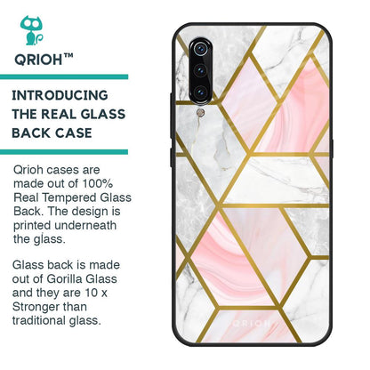 Geometrical Marble Glass Case for Xiaomi Mi A3