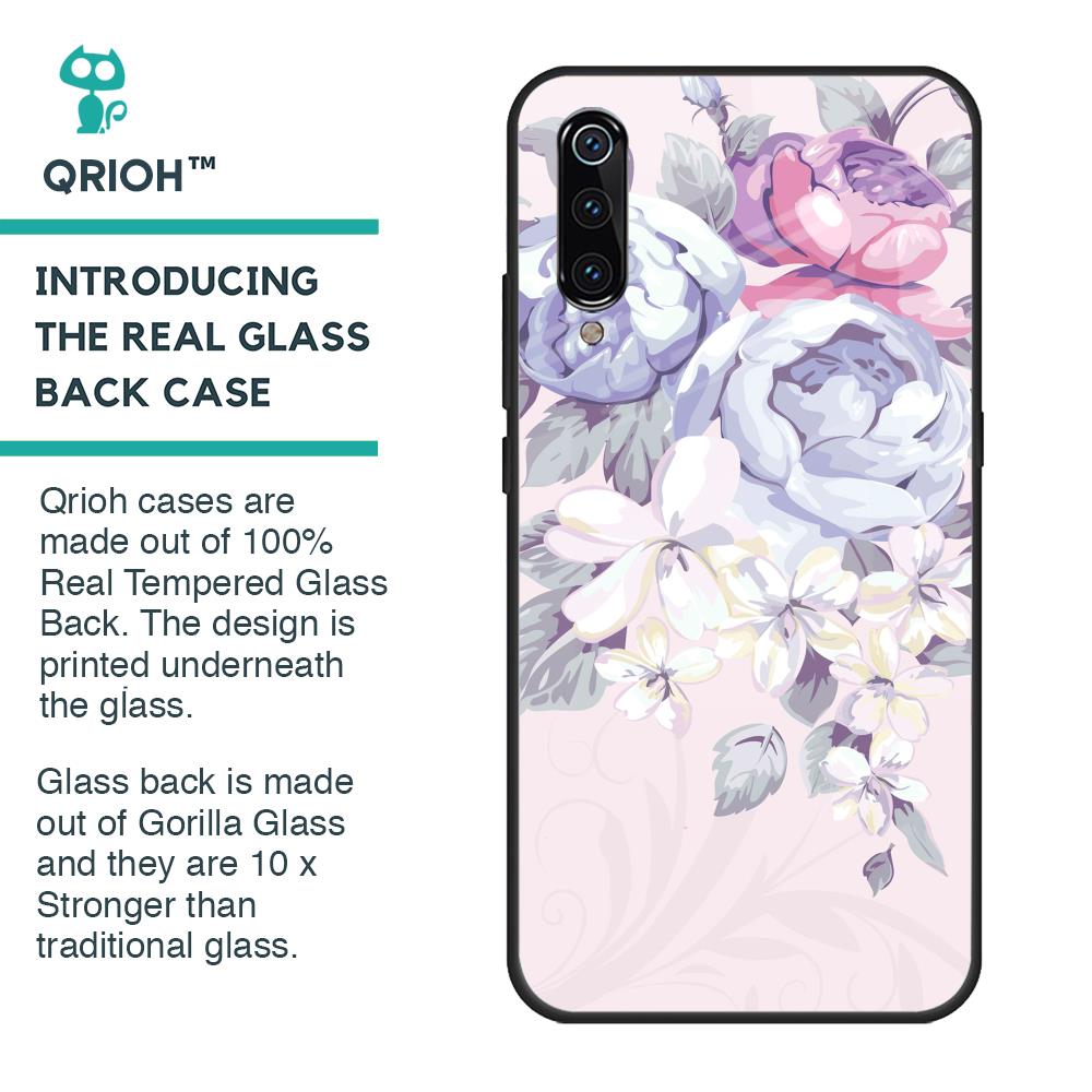 Elegant Floral Glass case for Xiaomi Mi A3