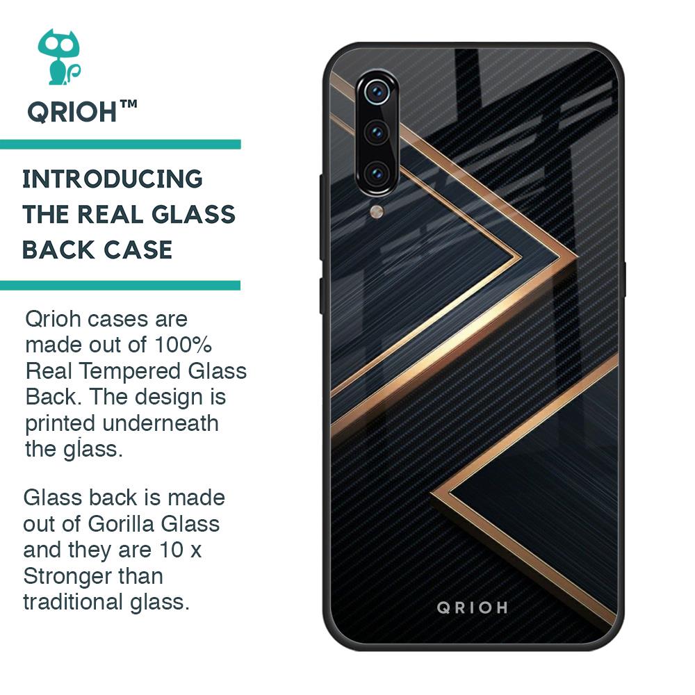 Sleek Golden & Navy Glass Case for Xiaomi Mi A3