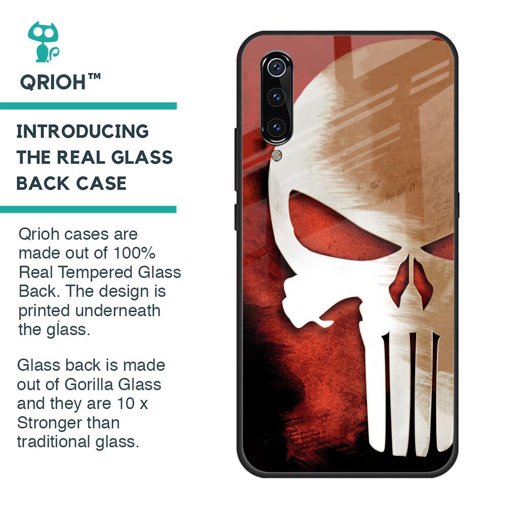 Red Skull Glass Case for Xiaomi Mi A3