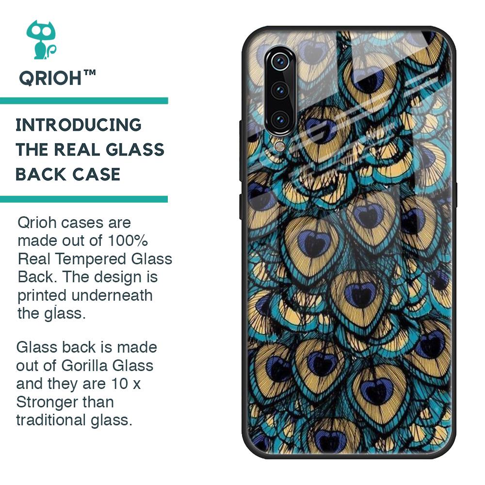 Peacock Feathers Glass case for Xiaomi Mi A3