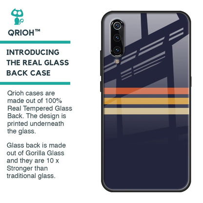 Tricolor Stripes Glass Case For Xiaomi Mi A3