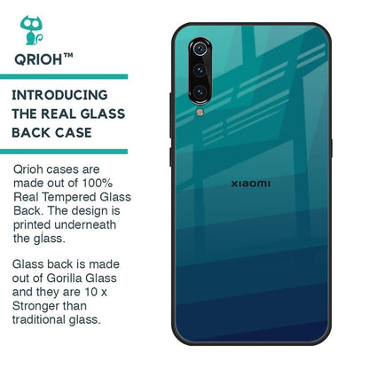 Green Triangle Pattern Glass Case for Xiaomi Mi A3