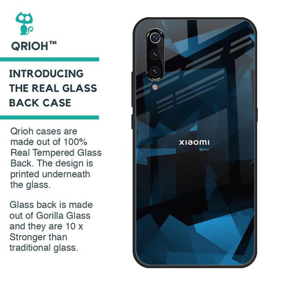 Polygonal Blue Box Glass Case For Xiaomi Mi A3