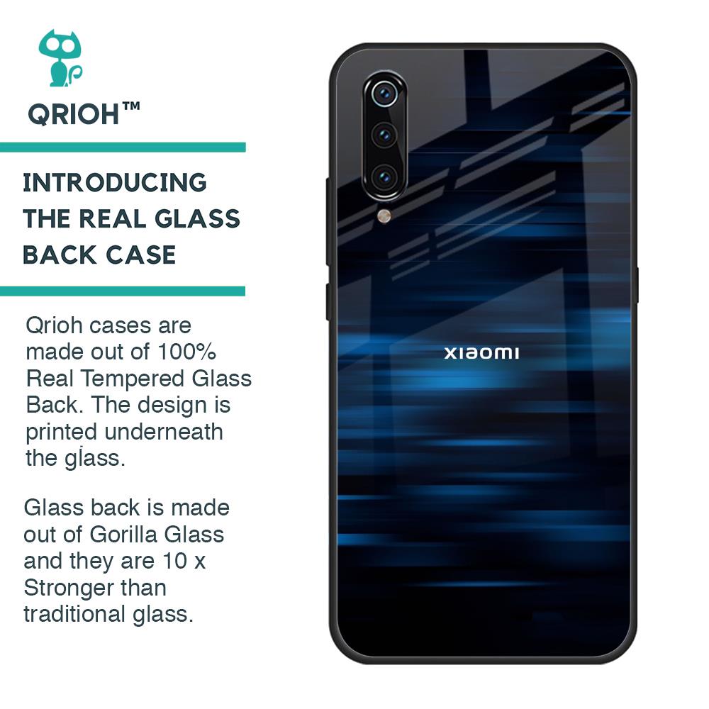 Blue Rough Abstract Glass Case for Xiaomi Mi A3