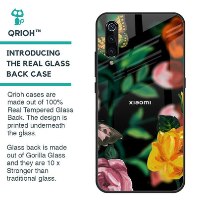 Flowers & Butterfly Glass Case for Xiaomi Mi A3